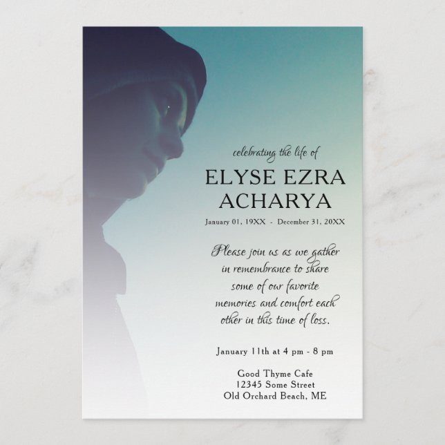 left side photo memorial card (Front)