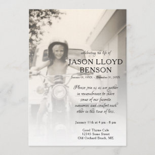 left side photo memorial card