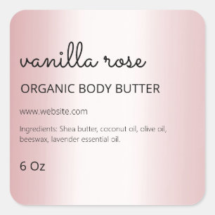 Left Sided Margin Rose Gold Body Butter Labels