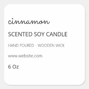 Left Sided Margin White Scented Soy Candle Labels