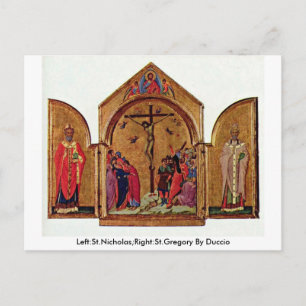 Left:St.Nicholas;Right:St.Gregory By Duccio Postcard