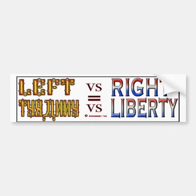 LEFT VS RIGHT S BUMPER STICKER (Front)