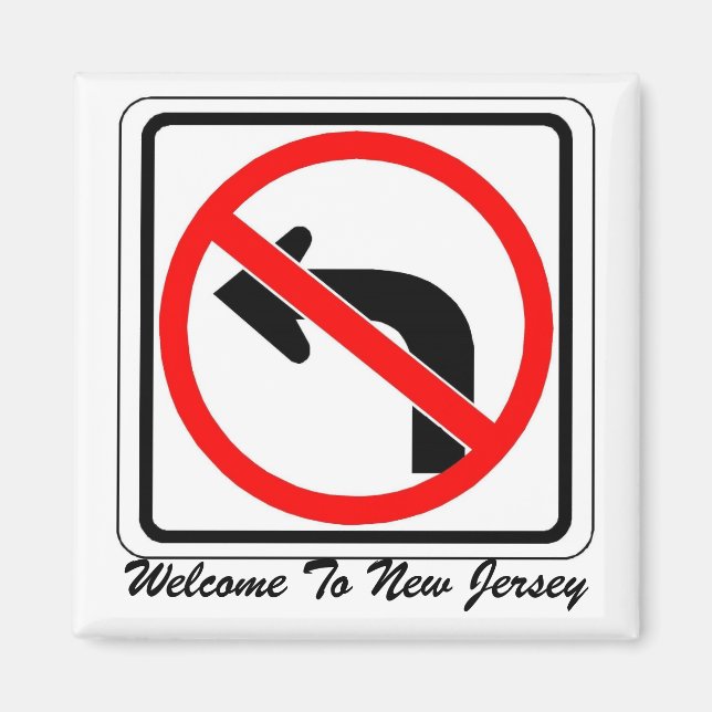 left, Welcome To New Jersey Magnet (Front)
