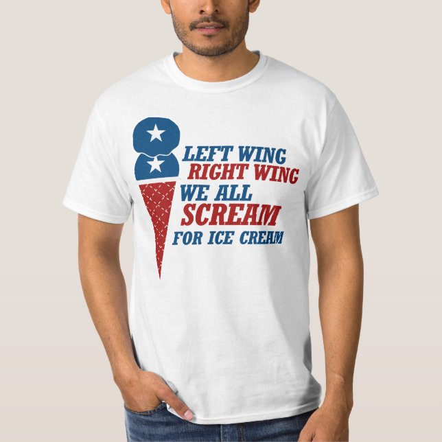 Left Wing Right Wing Ice Cream T-Shirt (Front)