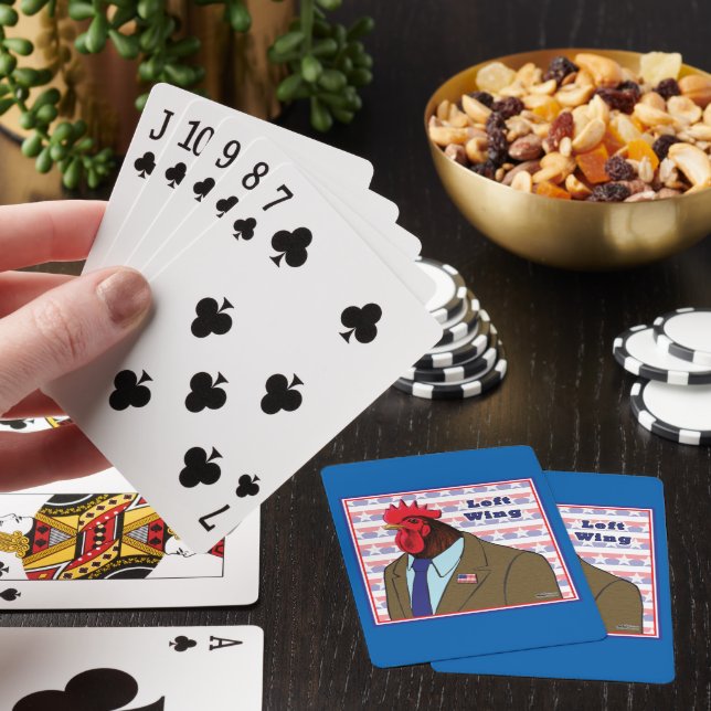 Left Wing Rooster Playing Cards (In Situ)