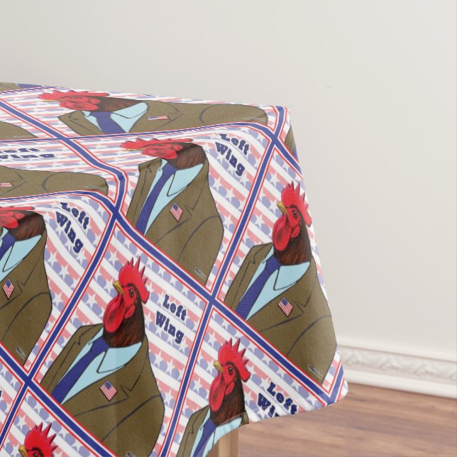 Left Wing Rooster Tablecloth (In Situ)
