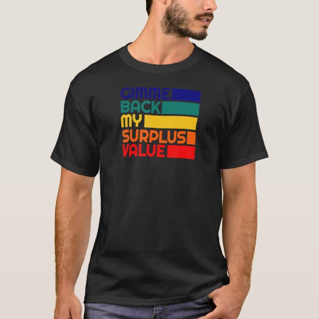 Leftist Communism Protest Quote Surplus Value Karl T-Shirt (Front)