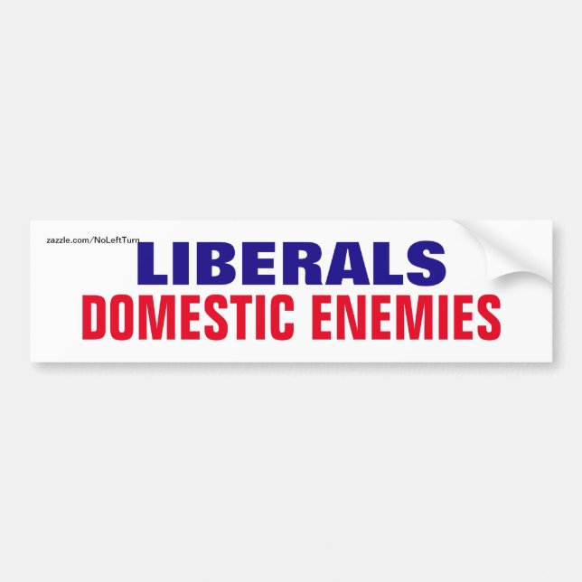 Leftists Are Domestic Enemies Bumper Sticker (Front)