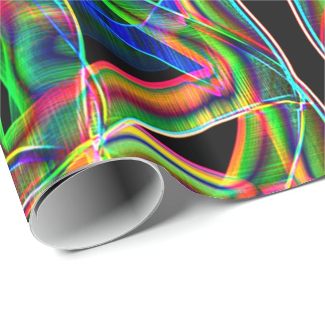 Leftover colourful neon tape crossed and overlappe wrapping paper (Roll Corner)