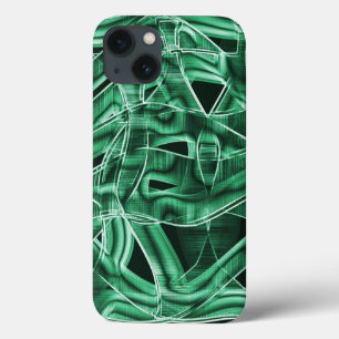 Leftover green acrylic strip, crossed overlapped iPhone 13 case