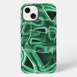 Leftover green acrylic strip, crossed overlapped iPhone 13 case