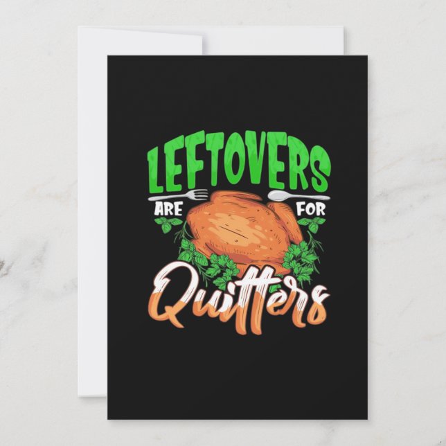 Leftovers Are For Quitters - Thanksgiving Christma Holiday Card (Front)