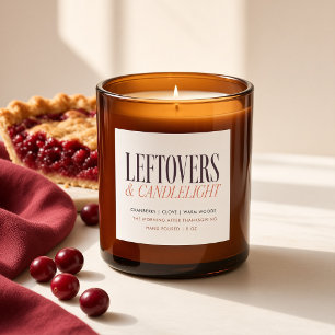 Leftovers & Candlelight Custom Thanksgiving Candle Square Sticker