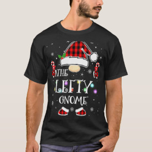 Lefty Gnome Buffalo Plaid Matching Family Christma T-Shirt
