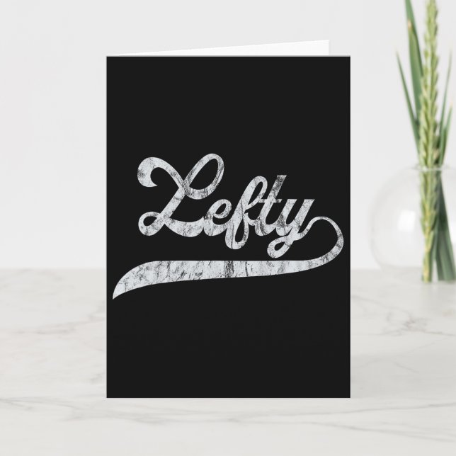 Lefty Left Handed Pride Southpaw Softll Script  Card (Front)