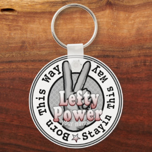 Lefty Power Left Handed Keychain