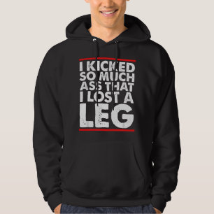 Leg Ampu Funny Humor Amputation Support Joke Gifts Hoodie