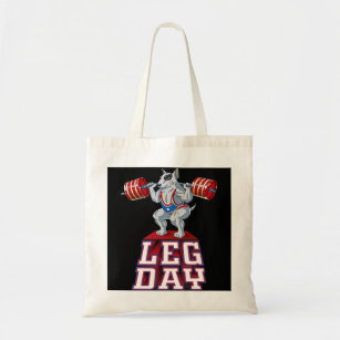 Leg Day bull terrier Weight Lifting Squat Gym 351 Tote Bag