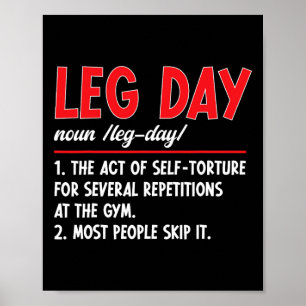 Leg Day Definition Fitness Training Workout Gym  Poster