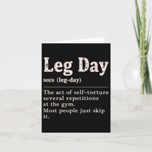 Leg Day Definition Gym Funny Tee Workout Weightlif Card