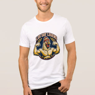 Leg Day Legend Luxury Gold Metallic Crest Gym Grap Tri-Blend Shirt