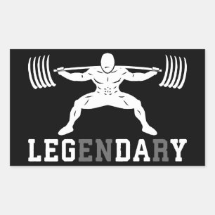 Leg Day - Legendary - Squat - Gym Inspirational Rectangular Sticker