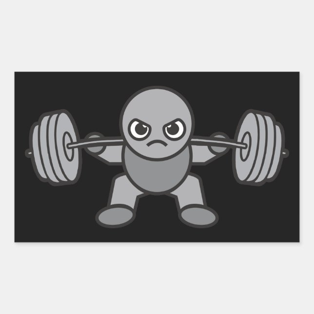 Leg Day - Squat - Kawaii Weightlifter Rectangular Sticker (Front)