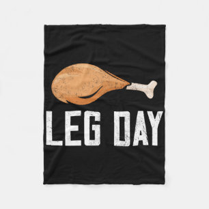 Leg Day Thanksgiving Costume Pilgrim Turkey Day Fu Fleece Blanket