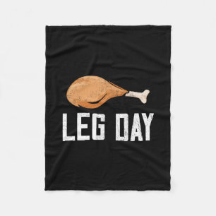 Leg Day Thanksgiving Costume Pilgrim Turkey Day Fu Fleece Blanket