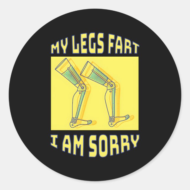 Leg Prosthetic Amptuee And Amputation Awareness Li Classic Round Sticker (Front)