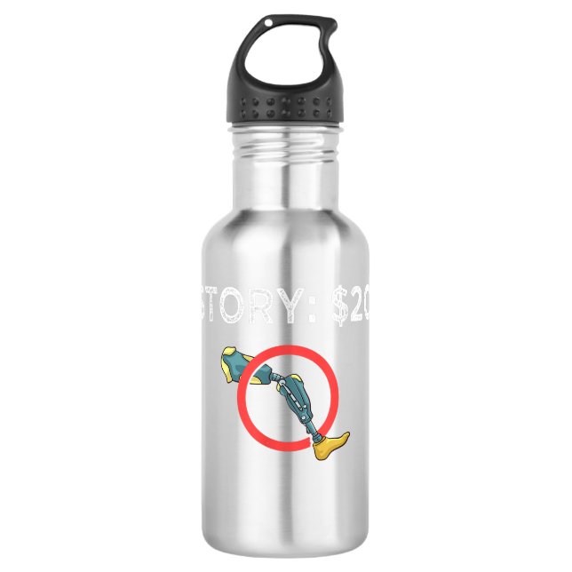 Leg Prosthetic Gift Leg Amputation Amputee  710 Ml Water Bottle (Front)