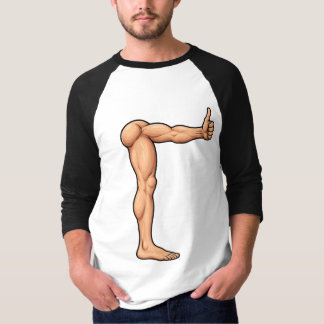 Leg-Shoulders Thumbs Up Raglan T-Shirt