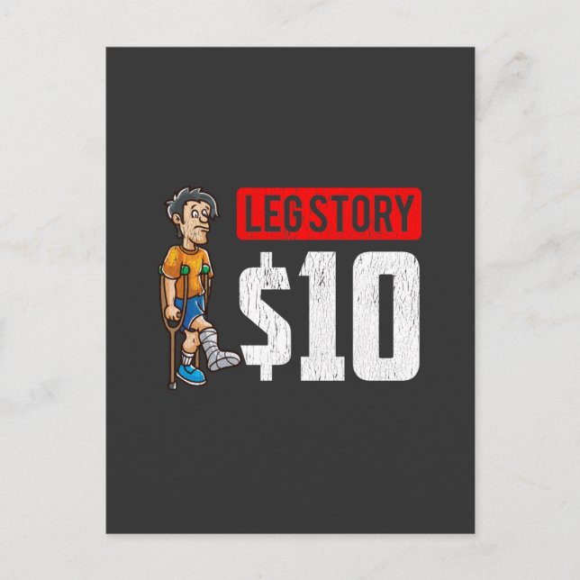 Leg Story Broken Bone Get Well Recovery Surgery Postcard (Front)