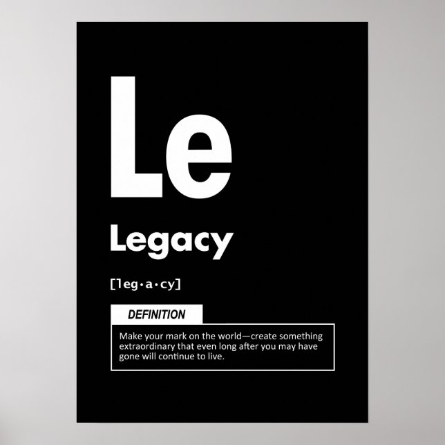 Legacy - Element Of Success - Motivational Poster (Front)