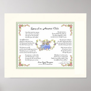 Legacy of an Adopted Child Hand Calligraphy Pink Poster
