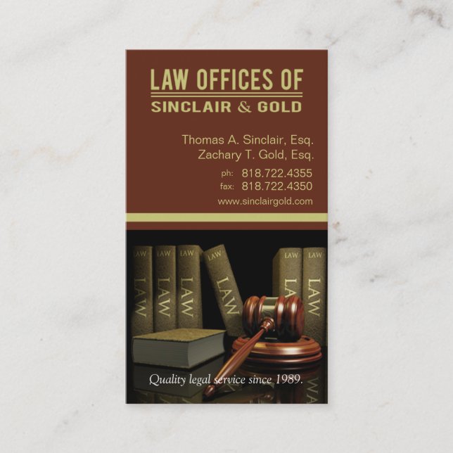Legal3 Law Offices of Attorney - Lawyer Business Card (Front)