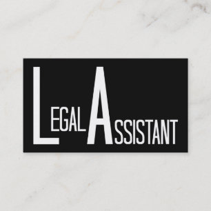 Legal Assistant Black Simple Business Card