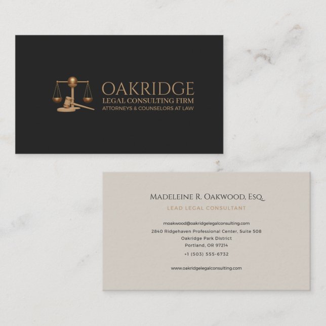 Legal Law Office Firm Attorney  Business Card (Front/Back)