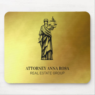 *~* Legal Lawyer AP15 Attorney Justice Gold Blind Mouse Pad