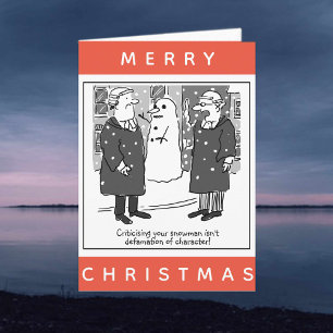 Legal Lawyers And a Snowman Cartoon Christmas Card
