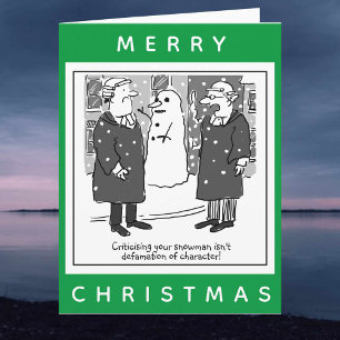 Legal Lawyers And a Snowman Cartoon Christmas Card