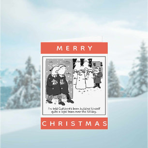 Legal Lawyers And Snowmen Cartoon Christmas Card