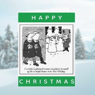 Legal Lawyers And Snowmen Happy Christmas Card