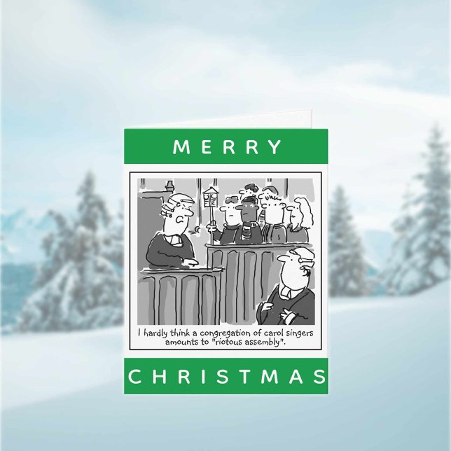 Legal Lawyers Funny Courtroom Cartoon Christmas Card (Creator Uploaded)