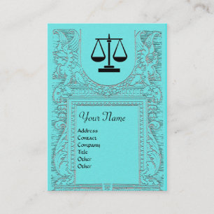 LEGAL OFFICE, ATTORNEY 2 Monogram,blue Business Card