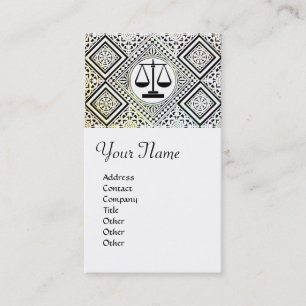 LEGAL OFFICE, ATTORNEY DAMASK gold metallic Business Card