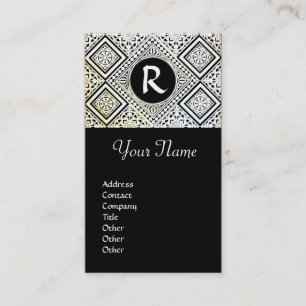 LEGAL OFFICE, ATTORNEY DAMASK Monogram Business Card