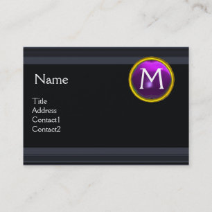 LEGAL OFFICE,ATTORNEY Monogram black purple Business Card