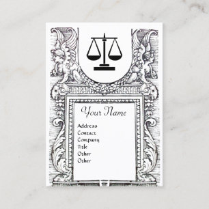 LEGAL OFFICE, ATTORNEY Monogram Black White Business Card