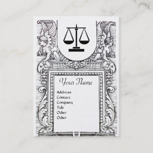 LEGAL OFFICE, ATTORNEY Monogram Black White Pearl Business Card